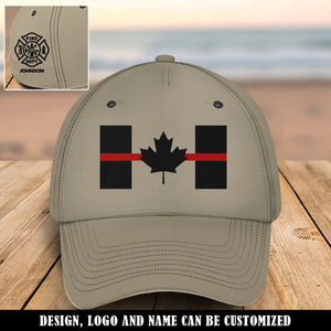 Personalized Canadian Firefighter Flag Custom Name Cap 3D Printed QTVQ241768