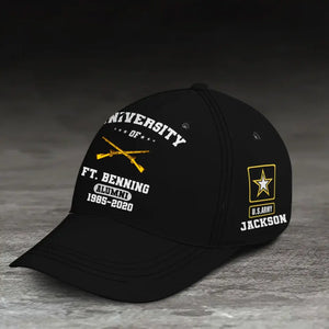 Personalized University US Army Logo Custom Name & Time Black Cap 2D Printed KVH241773