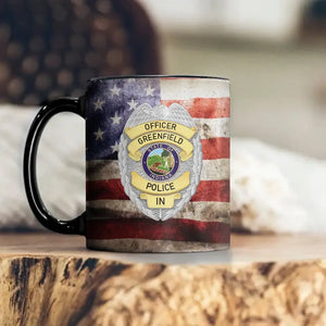 Personalized US Police Badge US Flag Mug Printed AHHN241787
