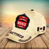 Personalized Retired Canadian Firefighter ID & Department Canada Flag 3D Cap Printed AHVA241788