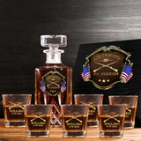 Personalized University US Army Veteran Custom Name & Time Decanter Set With Glasses Printed AHVA251789