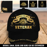 Personalized This We'll Defend Australian Army Veteran Logo & Rank Cap 3D Printed QTVQ241792