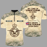 Personalized My Time In Uniform Is Over British Army But Being A Veteran Never Ends Half Turtleneck Short Sleeve Polo Printed AHVQ241715