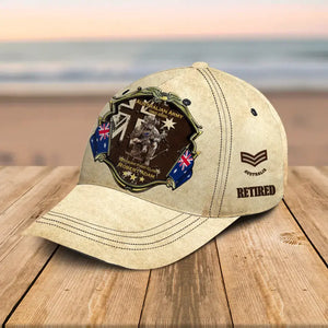 Personalized Australian Army Veteran Custom Rank, Name & Service Time Cap 3D Printed AHHN241513