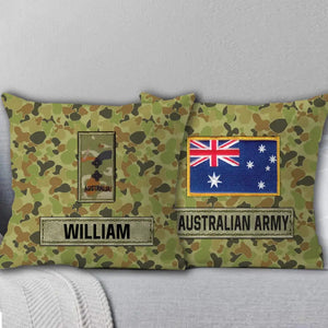 Personalized Australian Veteran Camo Custom Rank & Name Pillow Printed AHVA241808