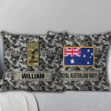 Personalized Australian Veteran Camo Custom Rank & Name Pillow Printed AHVA241808