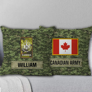 Personalized Canadian Veteran Camo Custom Rank & Name Pillow Printed AHVA241808