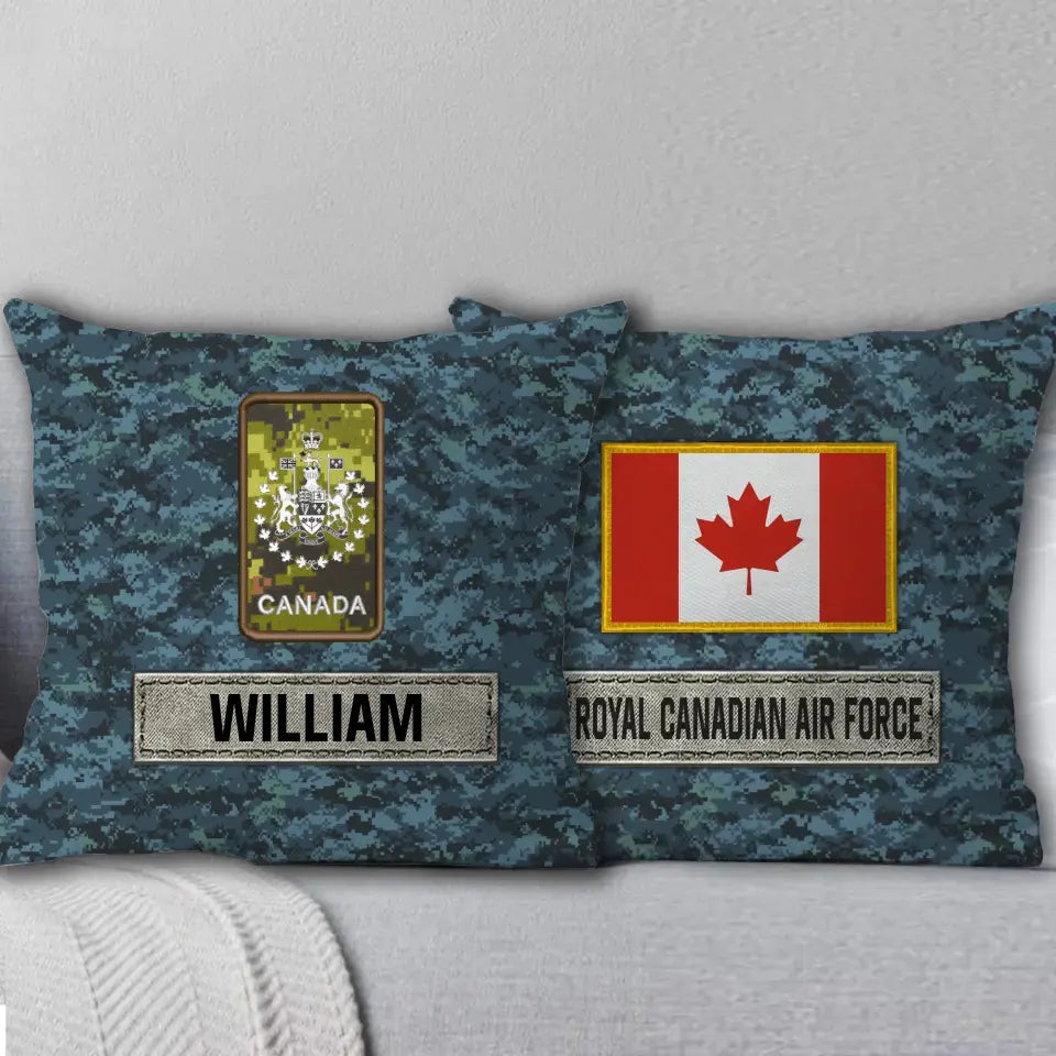 Personalized Canadian Veteran Camo Custom Rank & Name Pillow Printed AHVA241808
