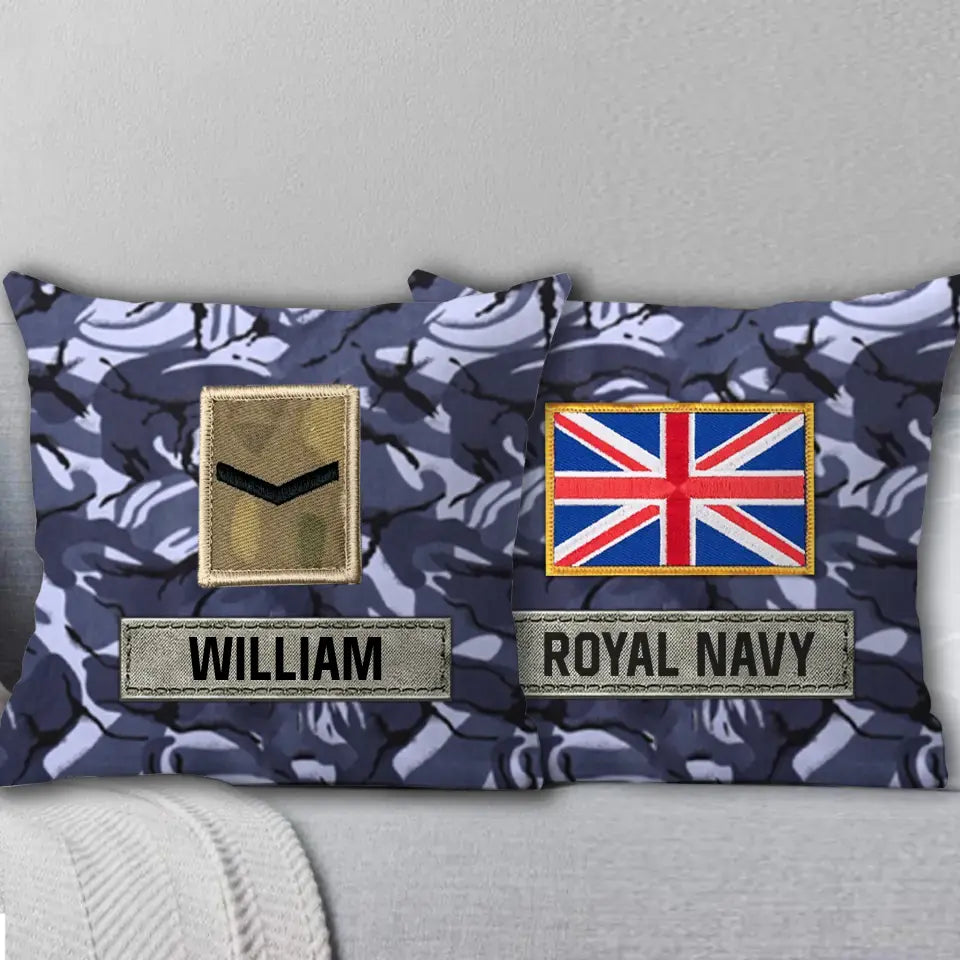Personalized British Veteran Camo Custom Rank & Name Pillow Printed AHVA241808