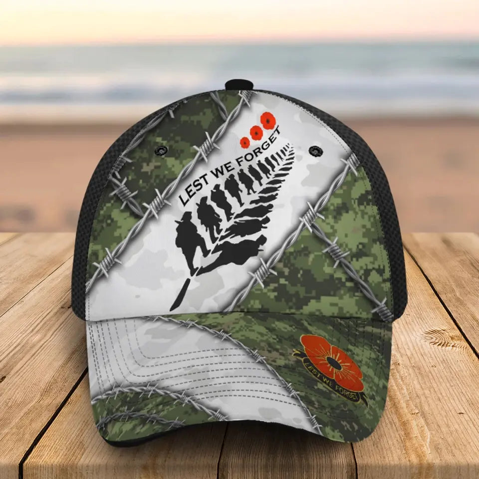Personalized Canadian Veteran Camo Lest We Forget Cap 3D Printed QTVQ241814