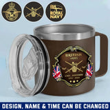 Personalized British Army Veteran Rank Gold & Service Time Coffee Cup 2D Printed AHHN241815