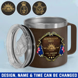 Personalized Australian Army Veteran Rank Gold & Service Time Coffee Cup 2D Printed AHHN241815