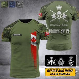 Personalized Canadian Army Been There Done That & Damn Proud Of It Canadian Veteran Camo Logo 3D T-shirt Printed AHVQ241819