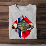 Personalized Norwegian Veteran Rank Camo Norwegian Flag T-shirt Printed LVA241823