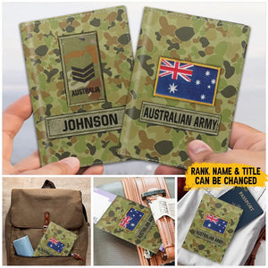 Personalized Australian Army Veteran Rank Camo & Name Passport Holder Printed AHVA241821