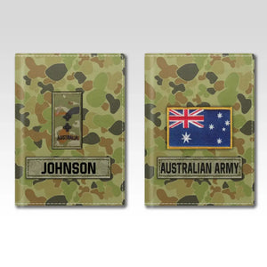 Personalized Australian Army Veteran Rank Camo & Name Passport Holder Printed AHVA241821