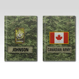 Personalized Canadian Army Veteran Rank Camo & Name Passport Holder Printed AHVA241821