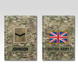 Personalized British Army Veteran Rank Camo & Name Passport Holder Printed AHVA241821
