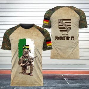 Personalized Saxony Been There Done That & Damn Proud Of It German Veteran Camo Logo 3D T-shirt Printed AHVQ241827