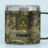 Personalized Austrian Army Veteran Rank Camo Coffee Cup Printed AHVA241826
