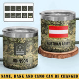 Personalized Austrian Army Veteran Rank Camo Coffee Cup Printed AHVA241826