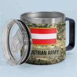 Personalized Austrian Army Veteran Rank Camo Coffee Cup Printed AHVA241826