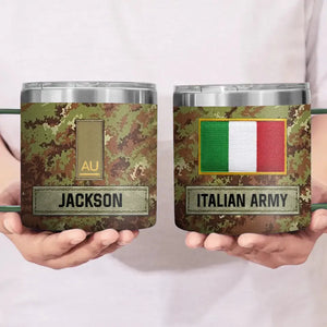 Personalized Italian Army Veteran Rank Camo Coffee Cup Printed AHVA241826
