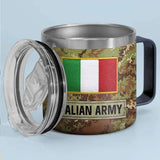 Personalized Italian Army Veteran Rank Camo Coffee Cup Printed AHVA241826
