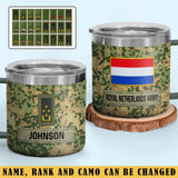 Personalized Netherlands Army Veteran Rank Camo Coffee Cup Printed AHVA241826