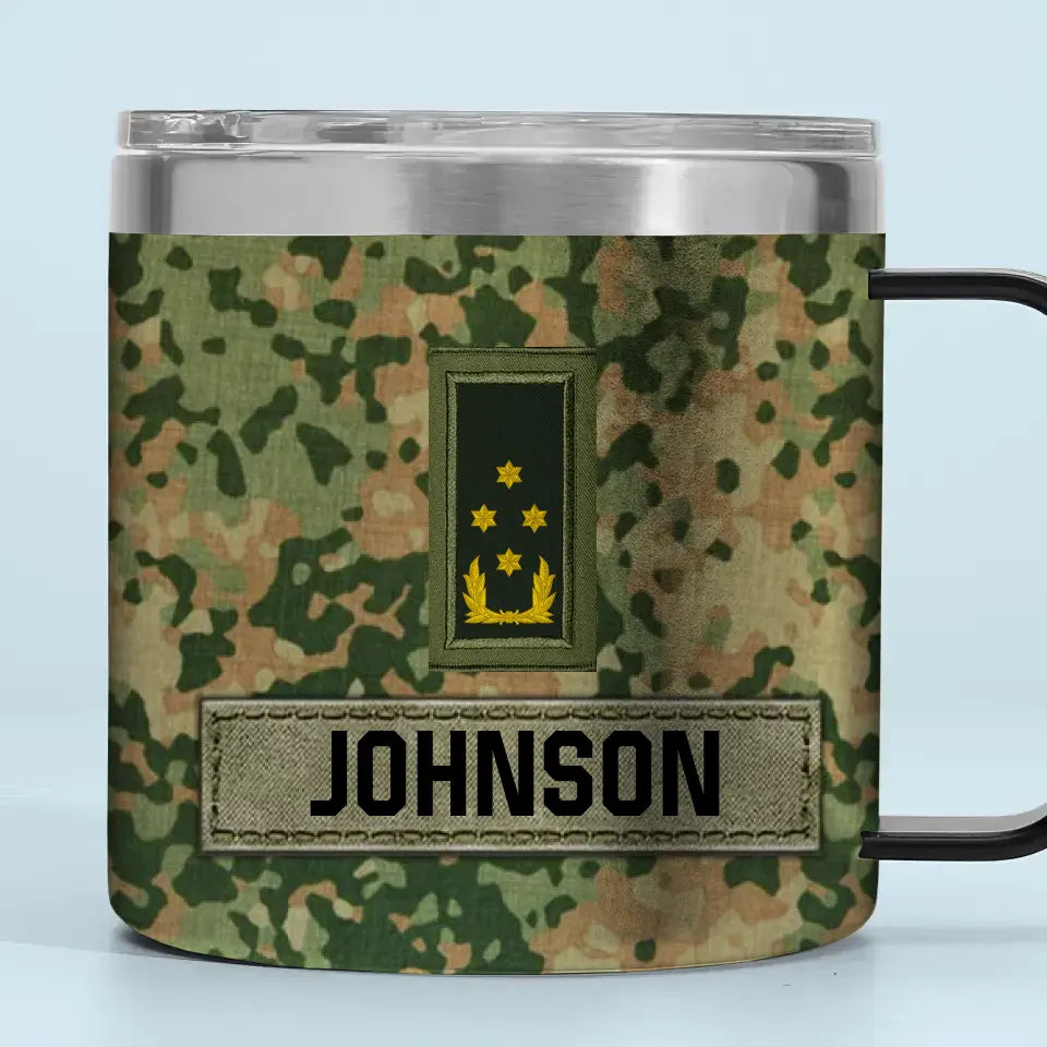 Personalized Netherlands Army Veteran Rank Camo Coffee Cup Printed AHVA241826