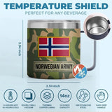 Personalized Norwegian Army Veteran Rank Camo Coffee Cup Printed AHVA241826