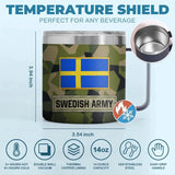 Personalized Swedish Army Veteran Rank Camo Coffee Cup Printed AHVA241826