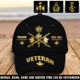 Personalized Canadian Army Veteran Logo Custom Name & Time Cap 3D Printed QTVQ241840