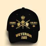 Personalized Canadian Army Veteran Logo Custom Name & Time Cap 3D Printed QTVQ241840