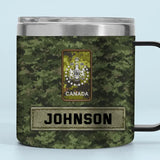 Personalized Canadian Veteran Rank Camo & Logo Coffee Cup Printed AHHN241846