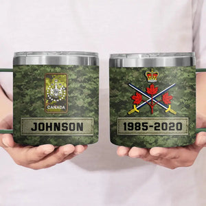 Personalized Canadian Veteran Rank Camo & Logo Coffee Cup Printed AHHN241846
