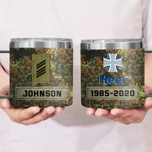 Personalized German Veteran Rank Camo & Logo Coffee Cup Printed AHHN241846