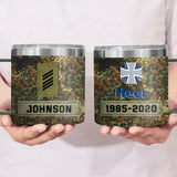 Personalized German Veteran Rank Camo & Logo Coffee Cup Printed AHHN241846