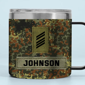 Personalized German Veteran Rank Camo & Logo Coffee Cup Printed AHHN241846
