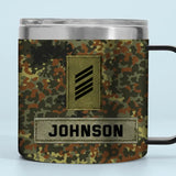 Personalized German Veteran Rank Camo & Logo Coffee Cup Printed AHHN241846