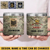 Personalized UK Veteran Rank Camo & Logo Coffee Cup Printed AHHN241846