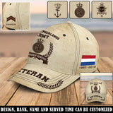 Personalized Netherlands Veteran Proudly Served Custom Name, Rank & Service Time Cap 3D Printed AHVQ241850