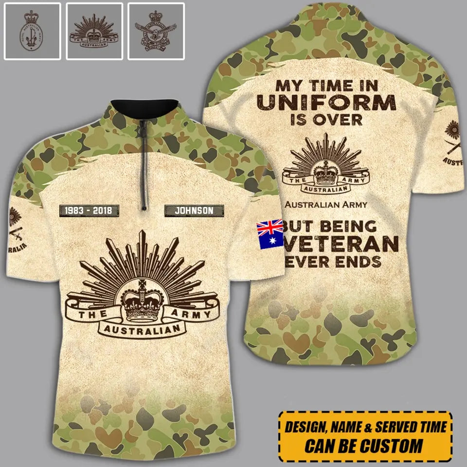 Personalized Australian Army Been There Done That & Damn Proud Of It Half Turtleneck Short Sleeve Polo Printed AHVQ241842