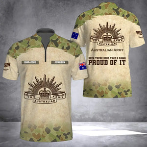 Personalized Australian Army Been There Done That & Damn Proud Of It Half Turtleneck Short Sleeve Polo Printed AHVQ241842
