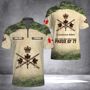 Personalized Canadian Army Been There Done That & Damn Proud Of It Half Turtleneck Short Sleeve Polo Printed AHVQ241842