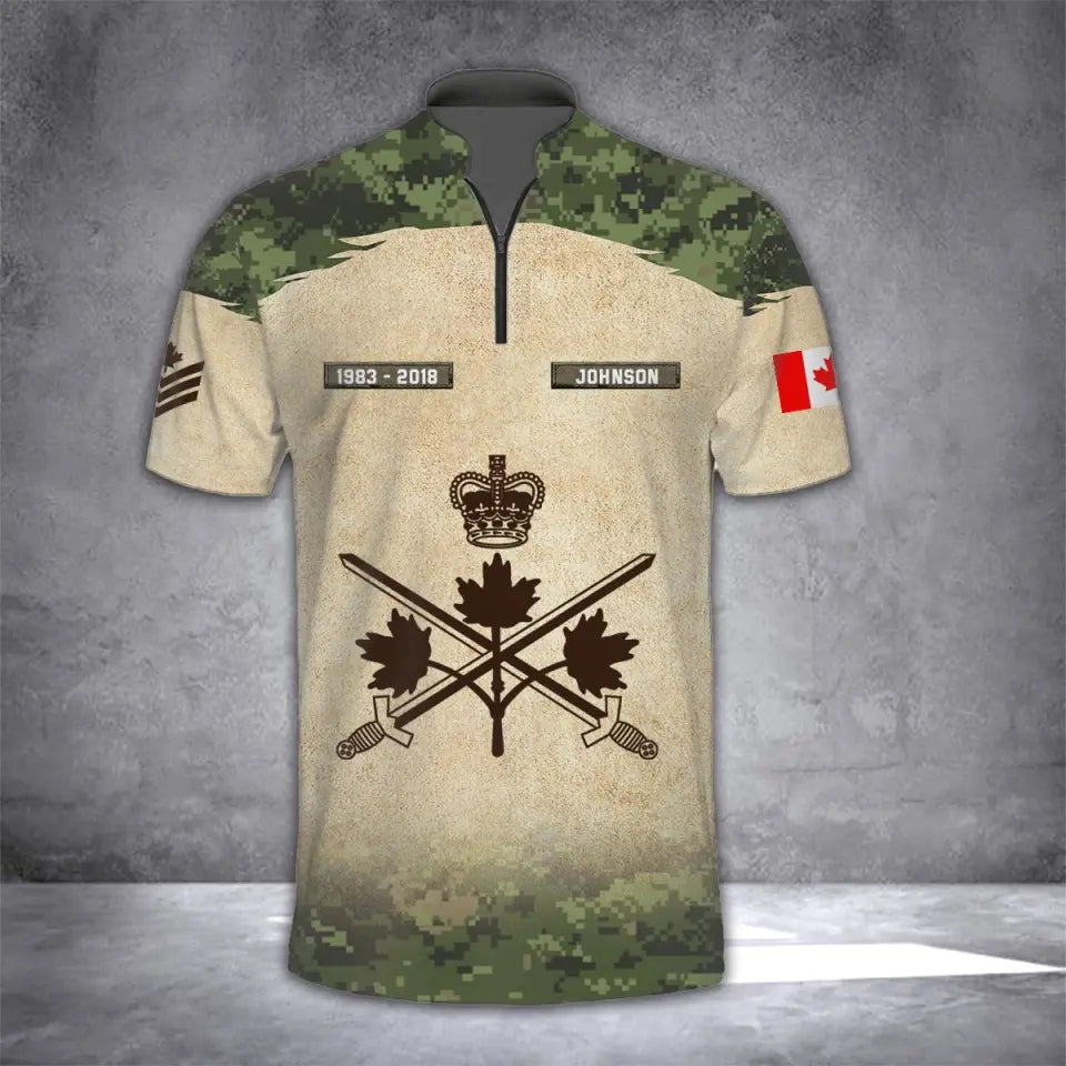 Personalized Canadian Army Been There Done That & Damn Proud Of It Half Turtleneck Short Sleeve Polo Printed AHVQ241842