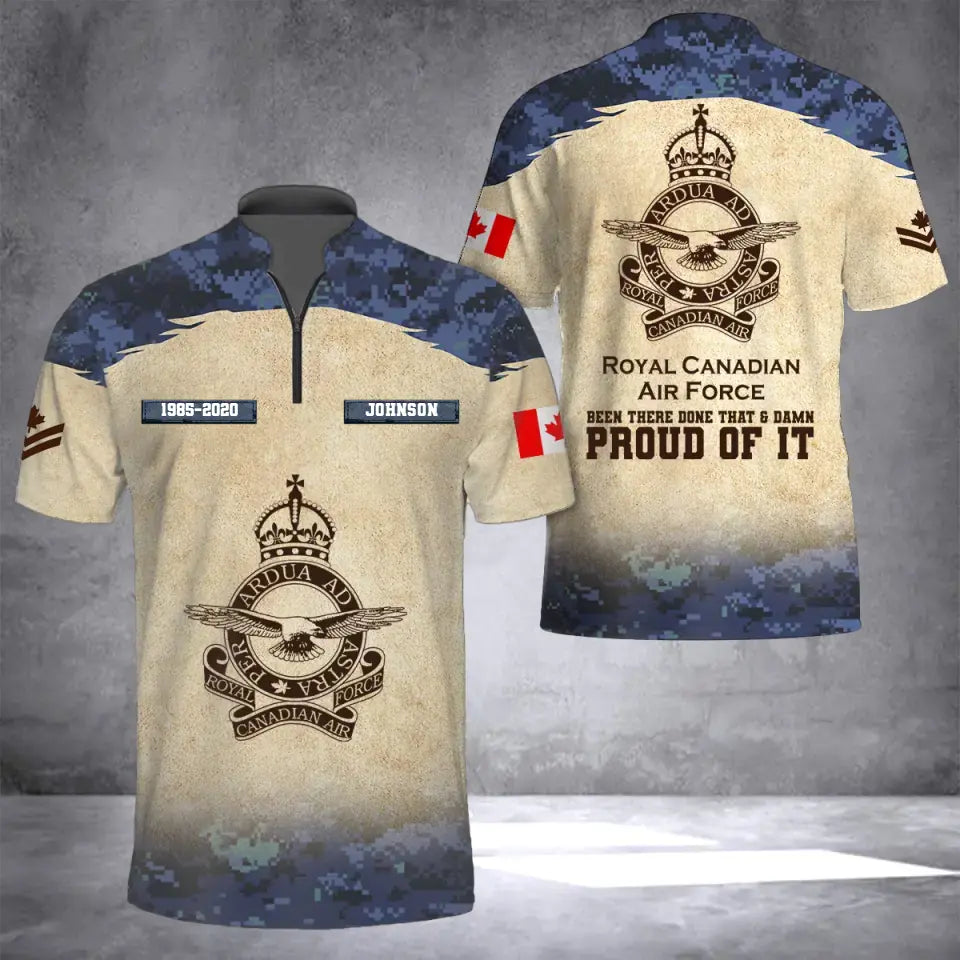 Personalized Canadian Army Been There Done That & Damn Proud Of It Half Turtleneck Short Sleeve Polo Printed AHVQ241842