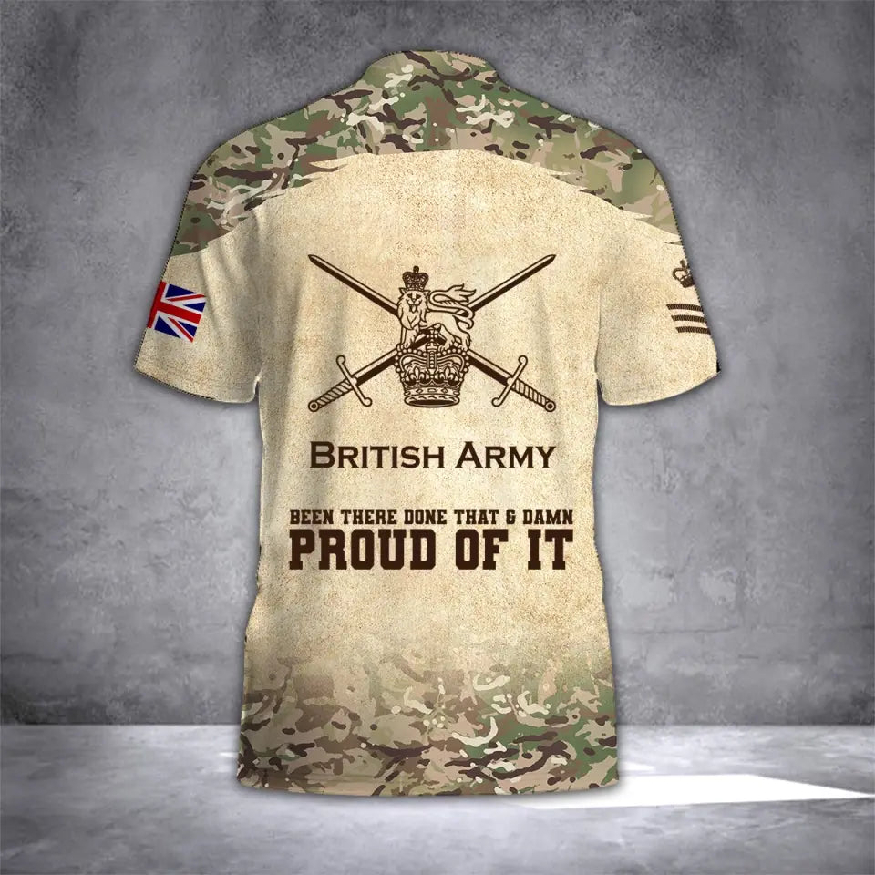 Personalized British Army Been There Done That & Damn Proud Of It Half Turtleneck Short Sleeve Polo Printed AHVQ241842