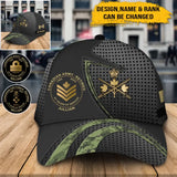 Personalized Canadian Veteran Logo Rank Gold Custom Name & Time Cap 3D Printed AHHN241852