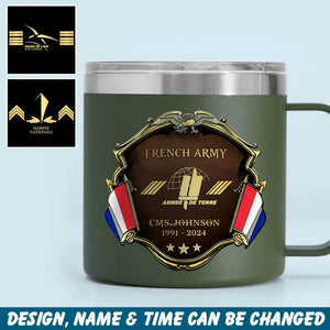 Personalized French Veteran Rank Gold & Service Time Coffee Cup 2D Printed AHHN241864